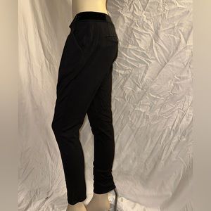 7 for all mankind black stretch trouser with front pleat - skinny fit